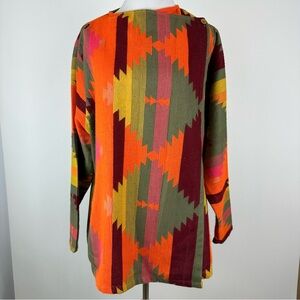 Tamsy Western Aztec Print Lightweight Jacket One Size